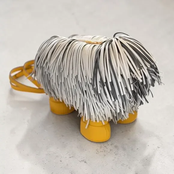 Kate Spade Showdog Fringed 3D Dog Leather Crossbody Bag KB164 Mint Rare - Picture 10 of 16